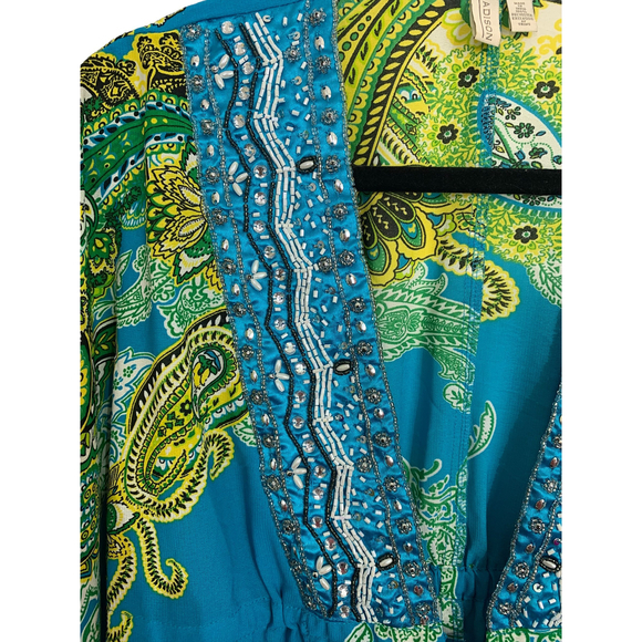 Madison Beaded Jacket Womens S Boho Hippie Colorful Glam Summer Y2K Art to Wear - Picture 5 of 9